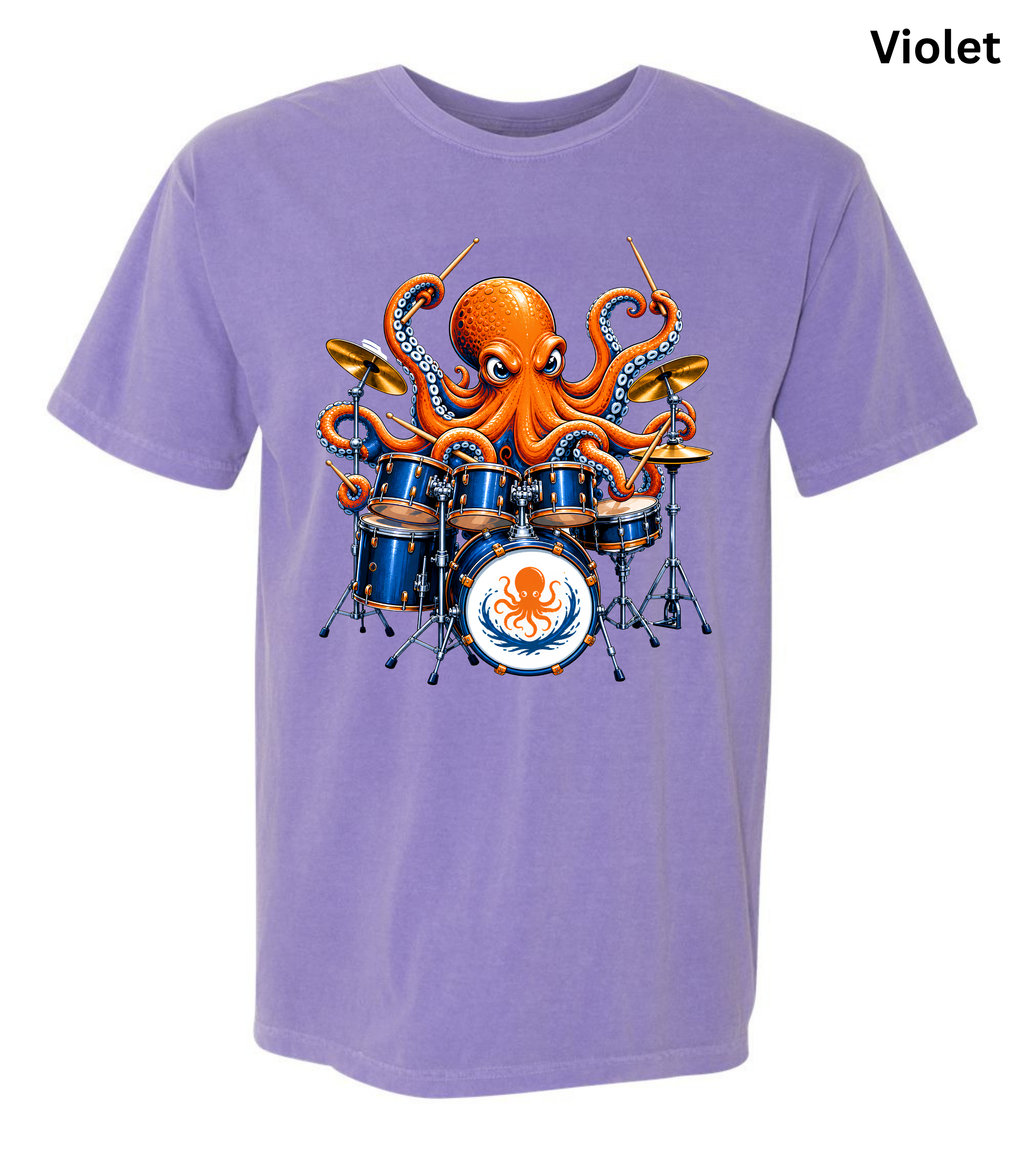 Funny Octopus Drummer T-Shirt | Drumming Octopus Graphic Tee | Cute Drum Player Shirt | Music Lover Gift | Drummer Apparel | Marine Animal Shirt
