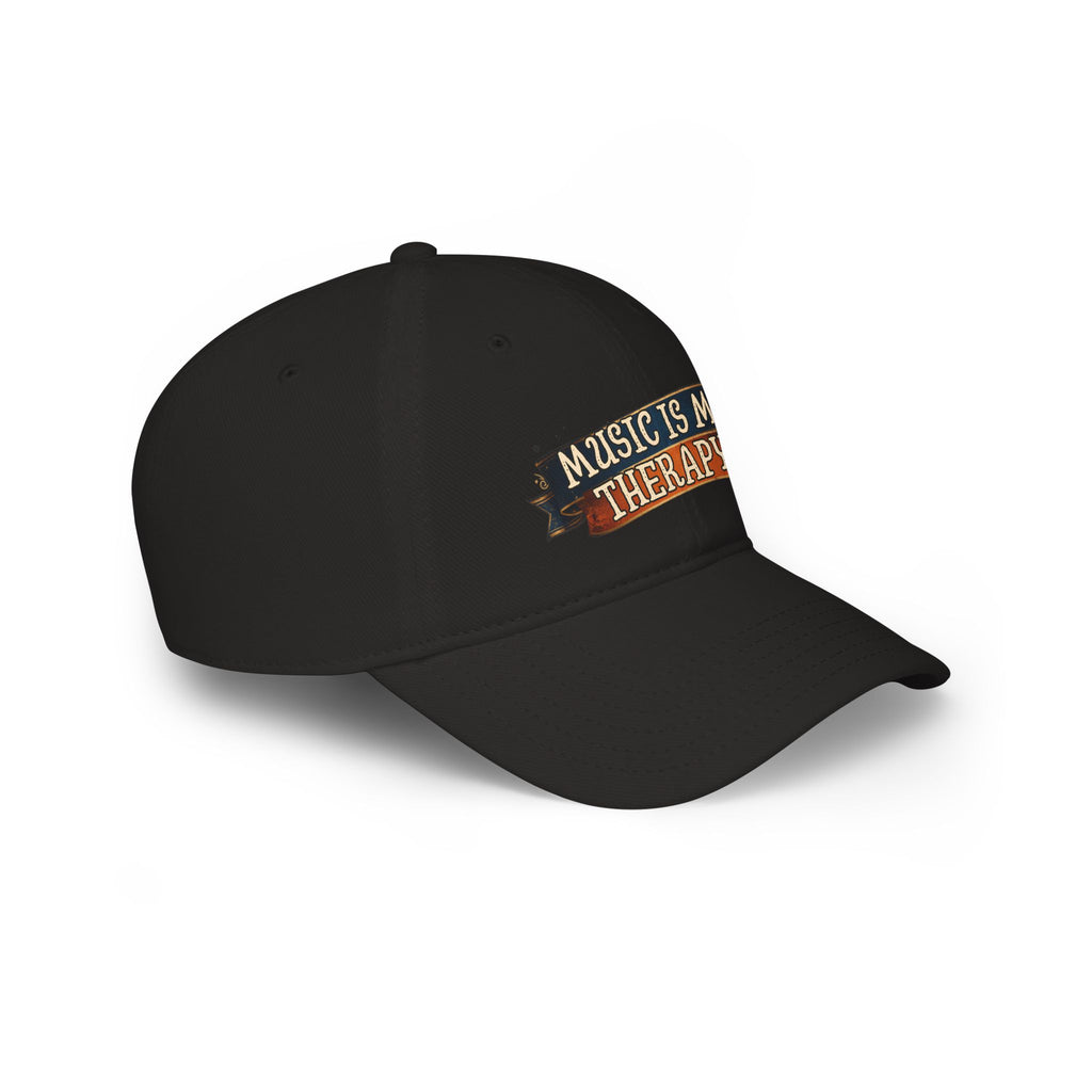 Vintage Music Is My Therapy Hat - Adjustable Baseball Cap for Musicians & Music Lovers