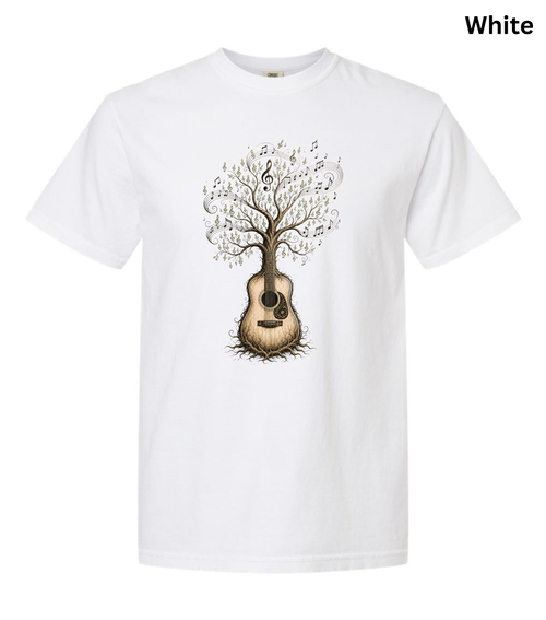 Acoustic Guitar Tree Graphic Tee - Music Lover T Shirt | Guitar Centre Gift