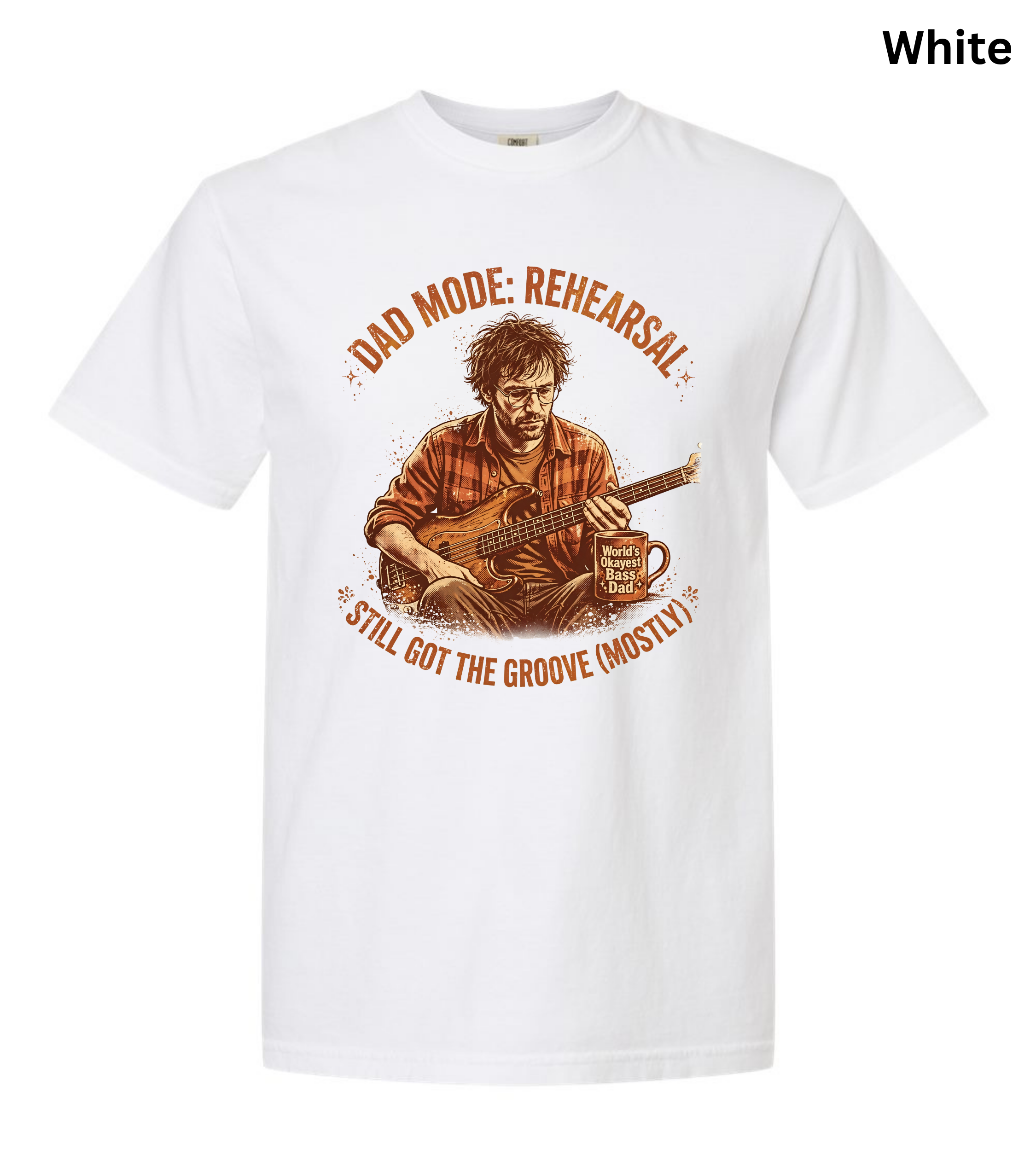 Dad Mode Rehearsal Bass Dad T-Shirt | Funny Bass Guitar Player Shirt | Musician Dad Gift | Father's Day Graphic Tee