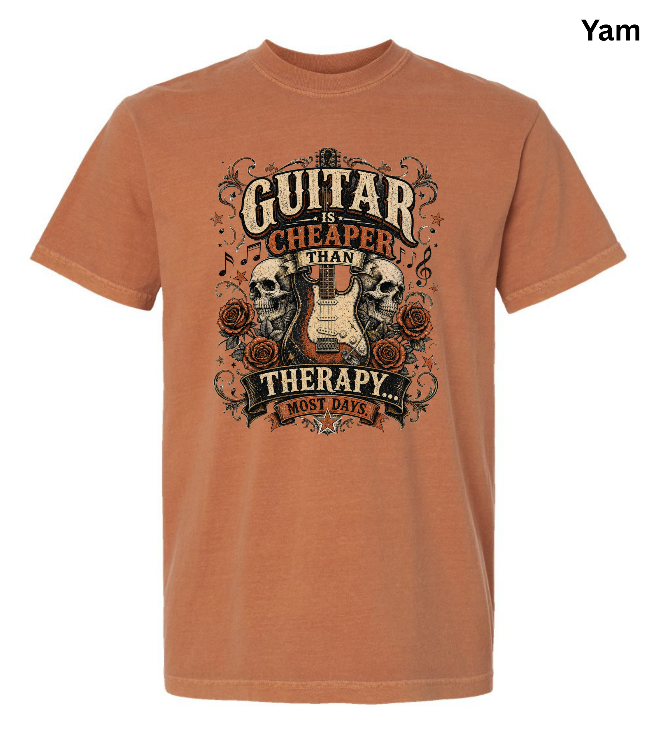 Guitar Is Cheaper Than Therapy Shirt | Funny Guitar Player T-Shirt | Vintage Guitar Tee | Rock Music Shirt | Guitarist Gift | Musician Graphic Tee