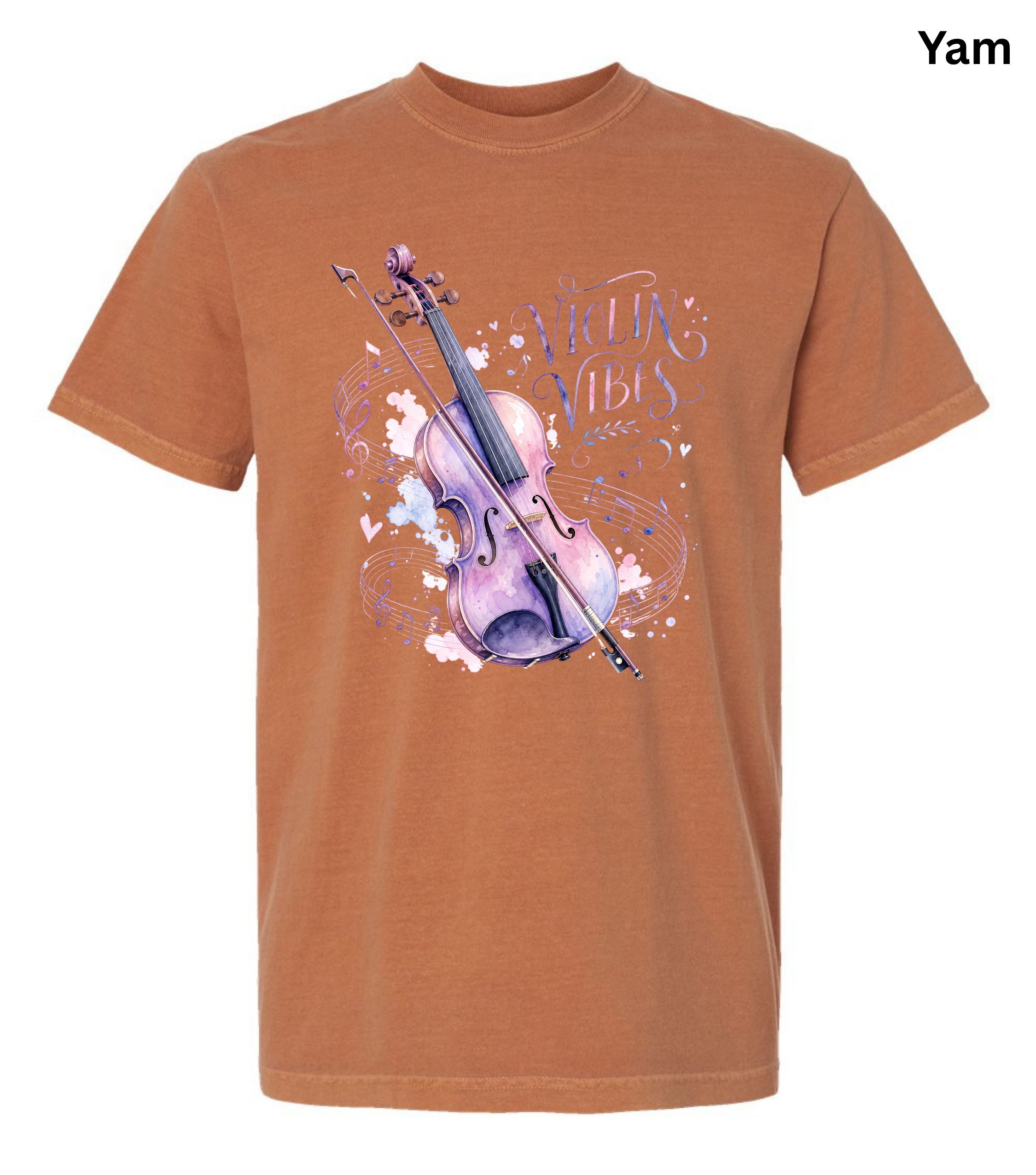 Violin Vibes T-Shirt | Watercolor Violin Graphic Tee for Violinists, Orchestra Musicians & Music Lovers