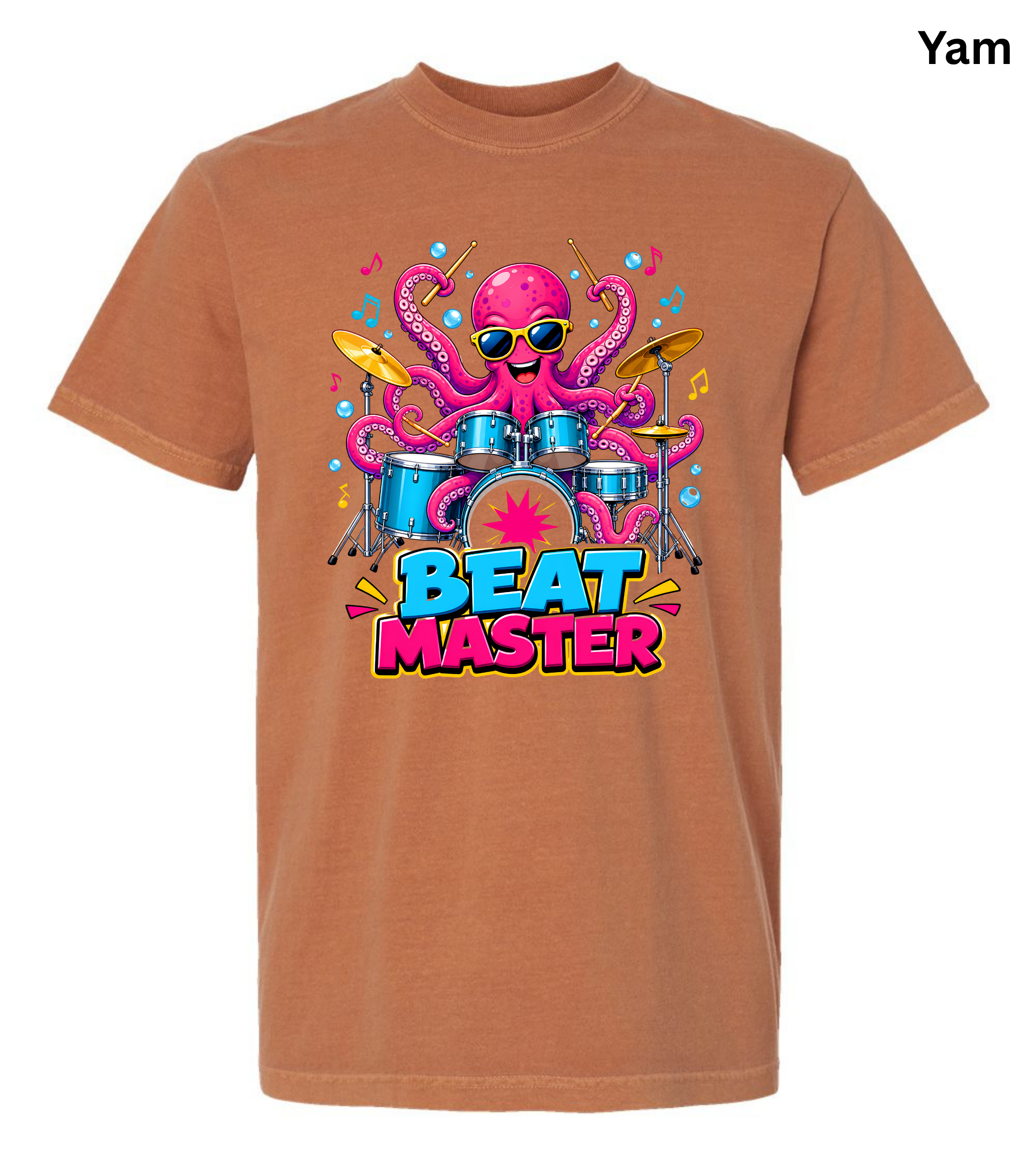 Beat Master Drummer Octopus T-Shirt | Funny Drum Player Tee | Drummer Graphic Shirt | Music Lover Gift | Cute Octopus Drum Set Tee | Unisex Music Apparel