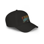 Black cap with 'ADOPT DOBERMANS' text on a white background