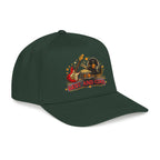 Dark green cap with a fox embroidered on a white background