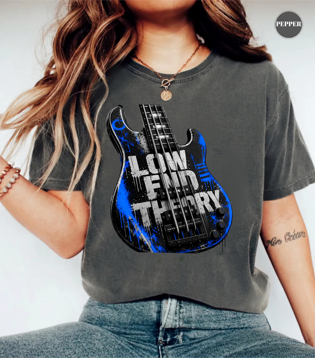 Low End Theory Bass Guitar T-Shirt | Bass Player Graphic Tee | Musician Shirt | Bass Guitar Lover Gift | Rock Band Apparel | Unisex Music Tee