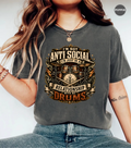 I'm Not Anti Social I'm Just in a Relationship With My Drums T-Shirt | Funny Drummer Shirt | Vintage Drum Set Tee | Drummer Gift | Musician Apparel
