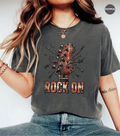 Rock On Guitar T-Shirt | Vintage Rock Music Tee | Guitar Player Shirt | Music Lover Graphic Tee | Rock Band Shirt | Musician Gift for Men & Women