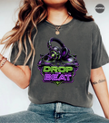 Drop the Beat DJ T-Shirt | Neon DJ Headphones & Turntable Graphic Tee for DJs, EDM & Electronic Music Lovers