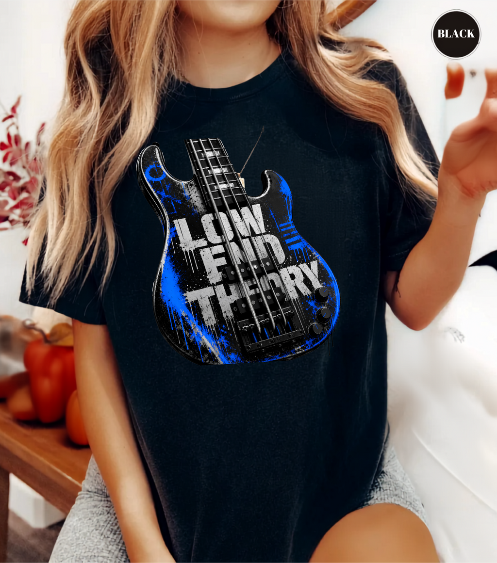 Low End Theory Bass Guitar T-Shirt | Bass Player Graphic Tee | Musician Shirt | Bass Guitar Lover Gift | Rock Band Apparel | Unisex Music Tee