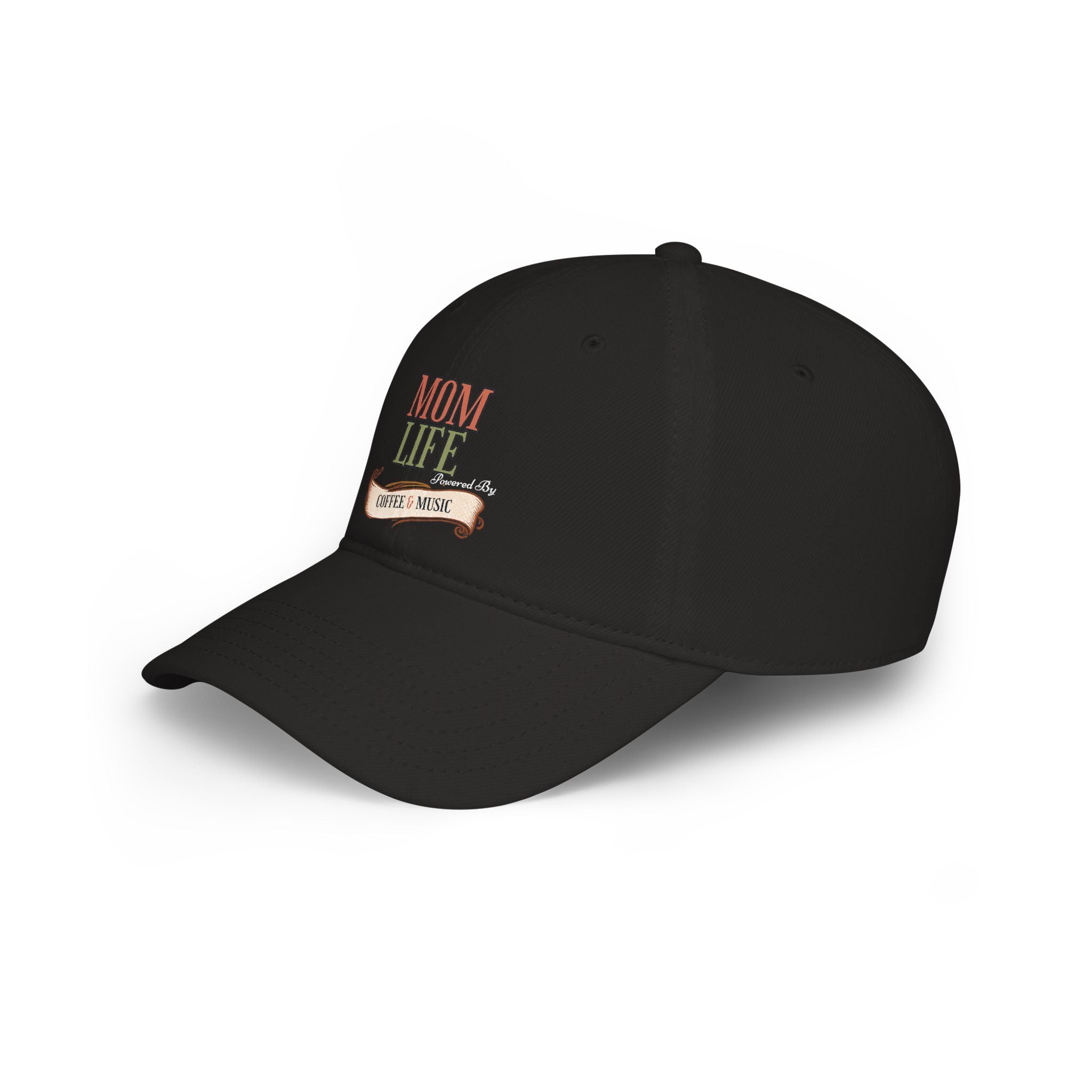 Mom Life Powered By Coffee & Music Baseball Cap - Vintage Mom Hat