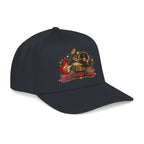 Dark green cap with a fox embroidered on a white background