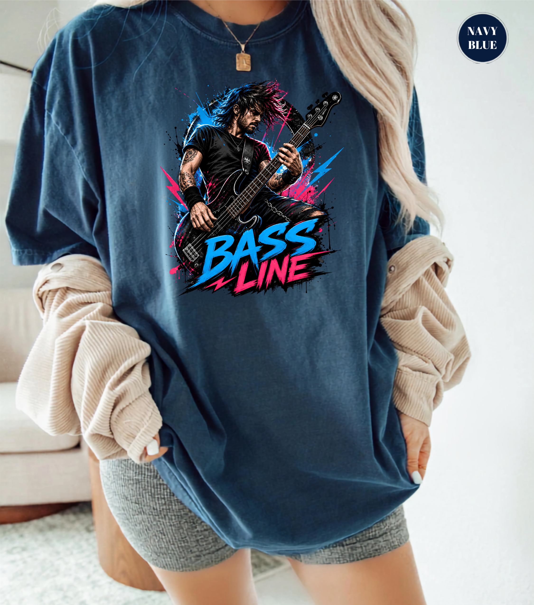 Bass Line T-Shirt | Bass Guitar Player Shirt | Funny Bassist Tee | Rock Musician Graphic T-Shirt | Bass Guitar Gift for Men & Women