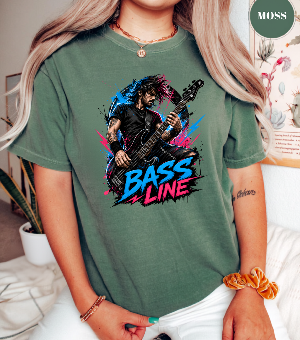 Bass Line T-Shirt | Bass Guitar Player Shirt | Funny Bassist Tee | Rock Musician Graphic T-Shirt | Bass Guitar Gift for Men & Women