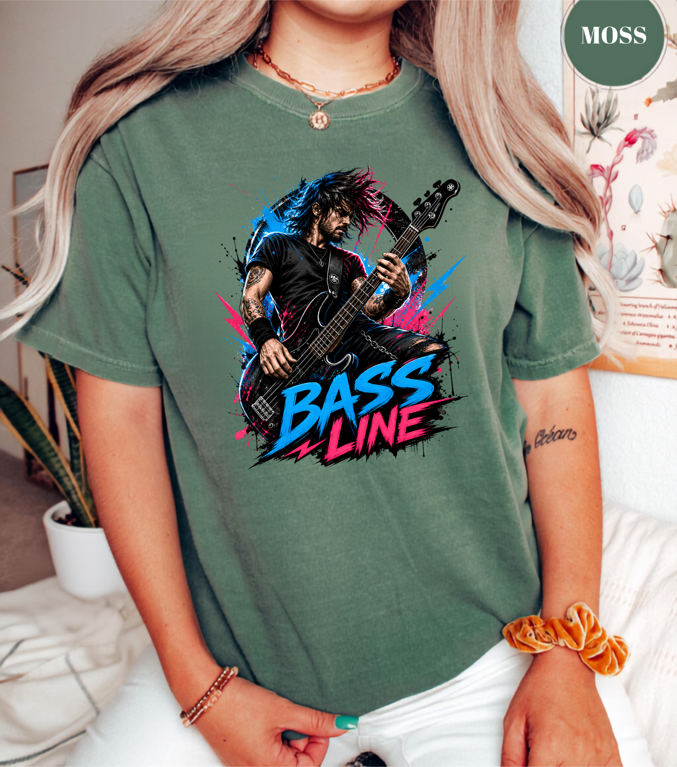 Bass Line T-Shirt | Bass Guitar Player Shirt | Funny Bassist Tee | Rock Musician Graphic T-Shirt | Bass Guitar Gift for Men & Women
