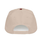 Beige cap with a blue button on a white background