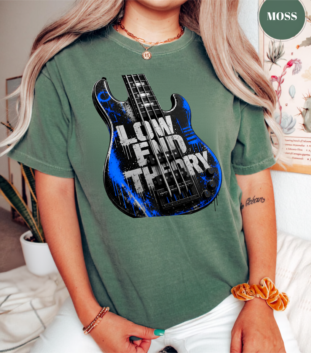 Low End Theory Bass Guitar T-Shirt | Bass Player Graphic Tee | Musician Shirt | Bass Guitar Lover Gift | Rock Band Apparel | Unisex Music Tee