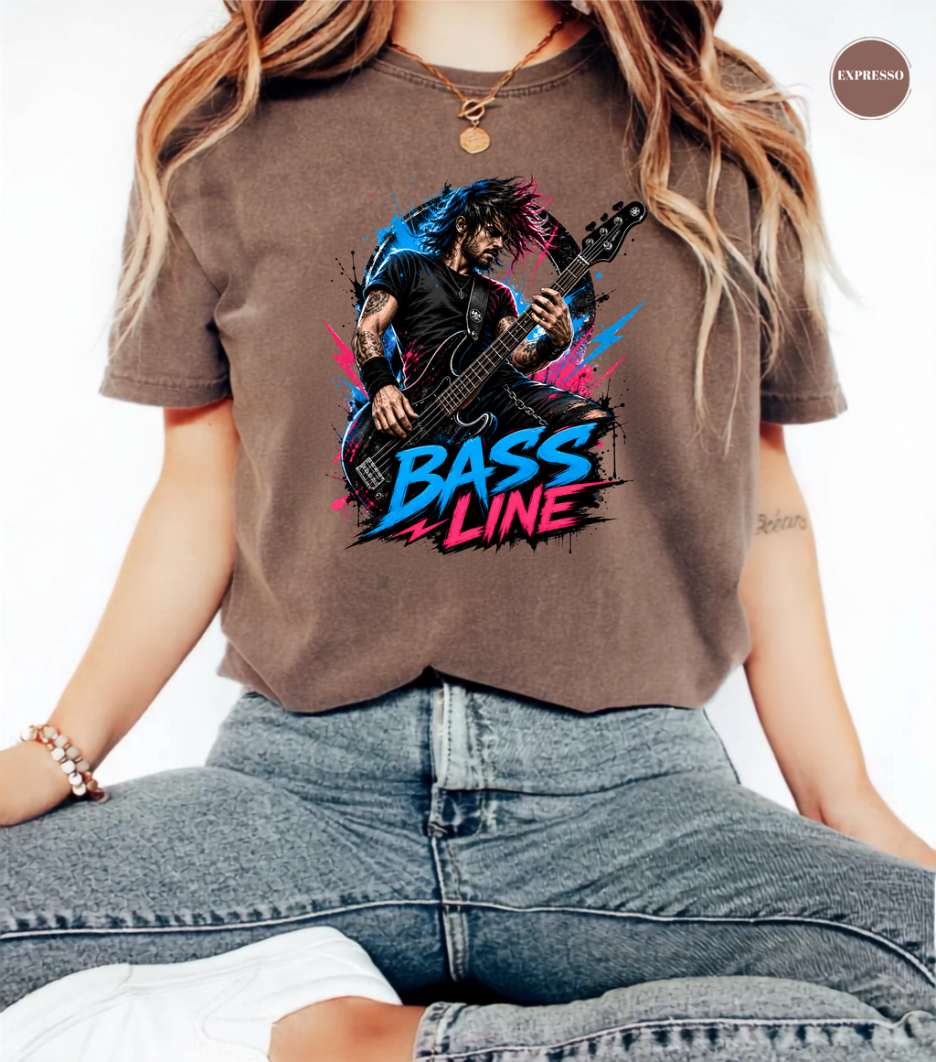 Bass Line T-Shirt | Bass Guitar Player Shirt | Funny Bassist Tee | Rock Musician Graphic T-Shirt | Bass Guitar Gift for Men & Women