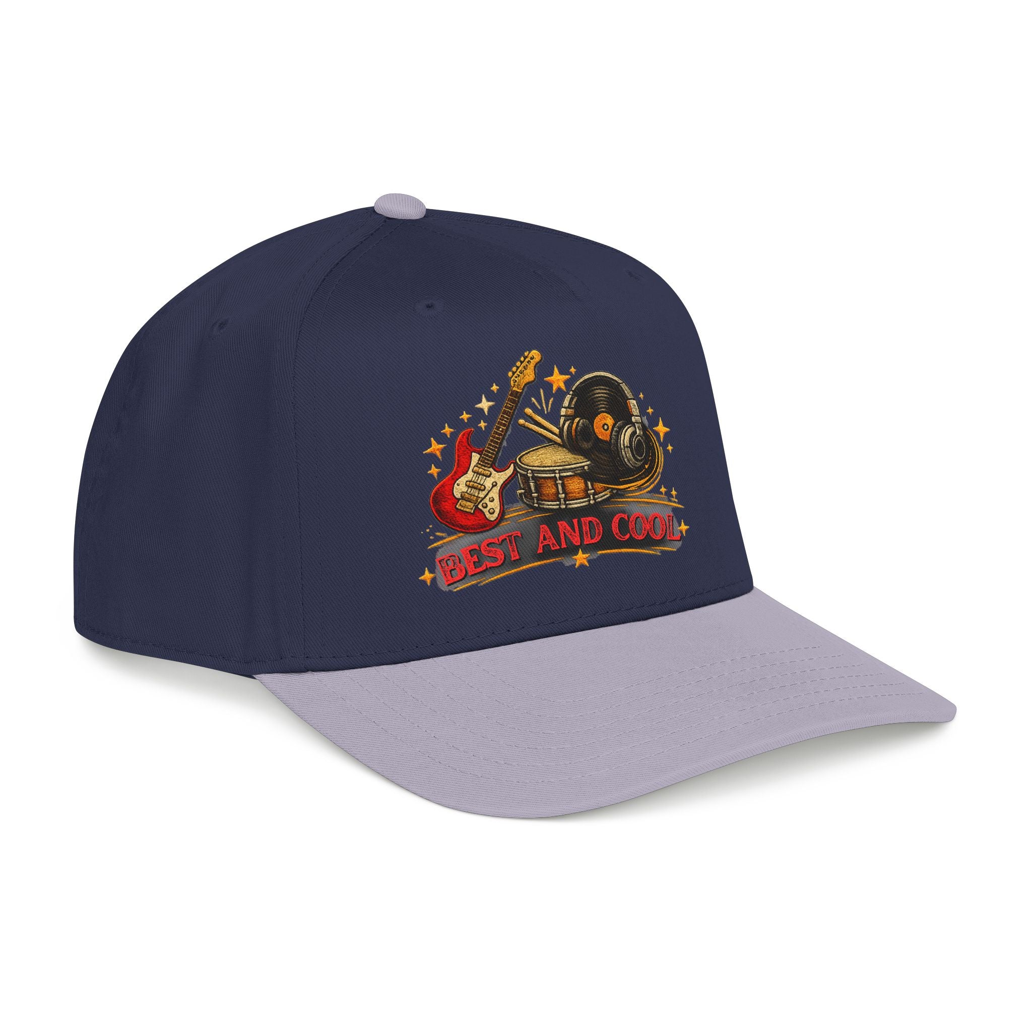 Blue and gray cap with 'TGW Aim Higher' logo on a white background