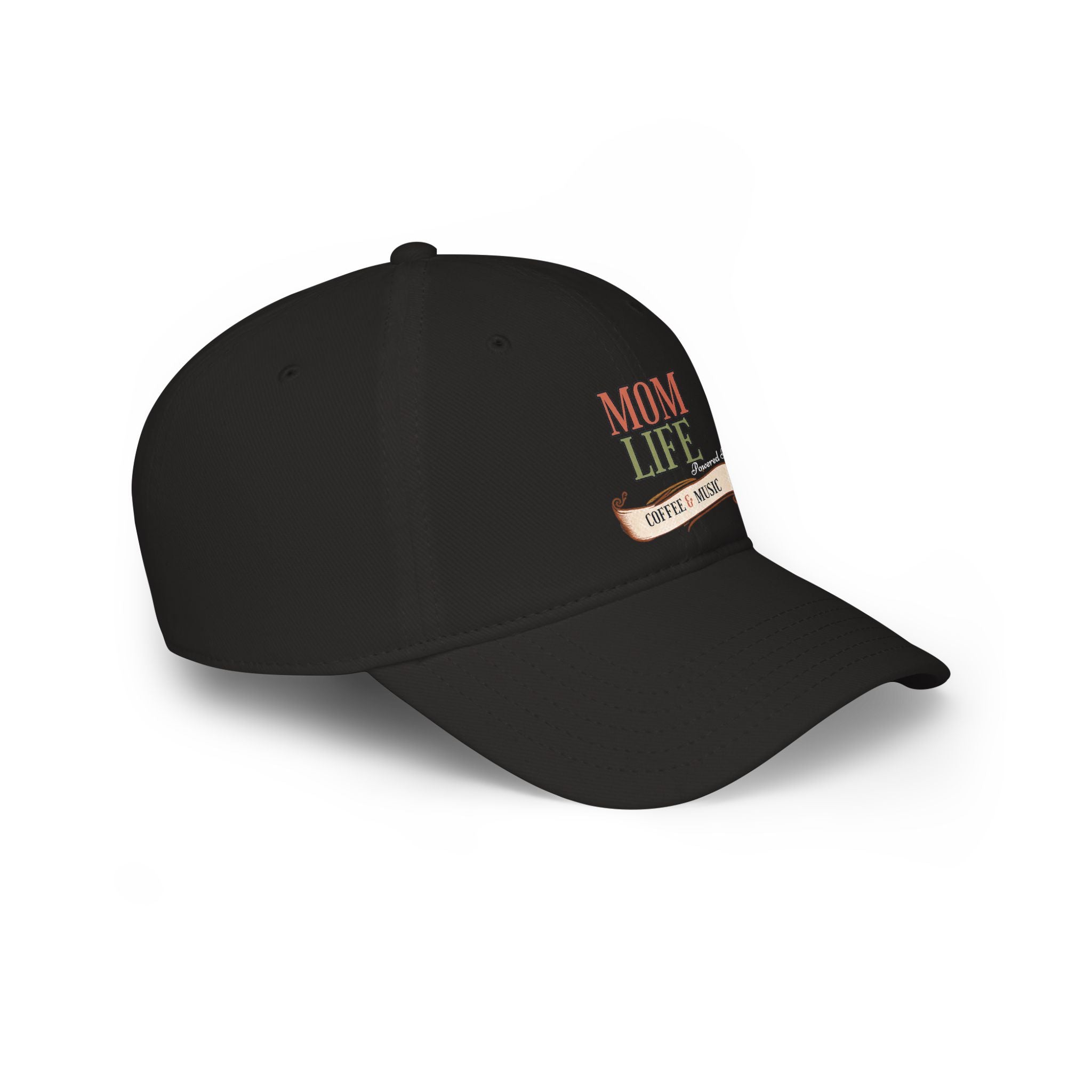 Mom Life Powered By Coffee & Music Baseball Cap - Vintage Mom Hat