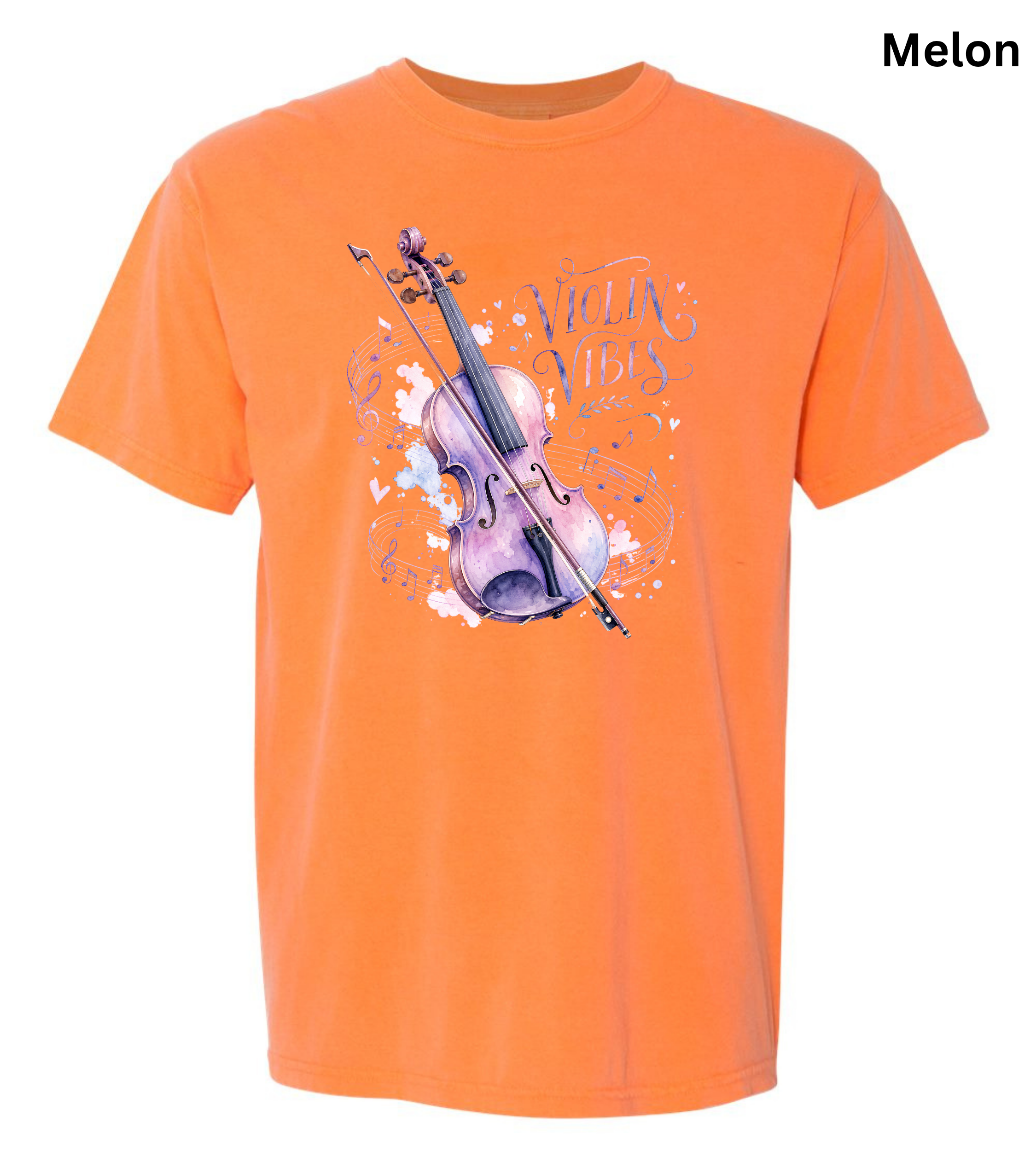 Violin Vibes T-Shirt | Watercolor Violin Graphic Tee for Violinists, Orchestra Musicians & Music Lovers