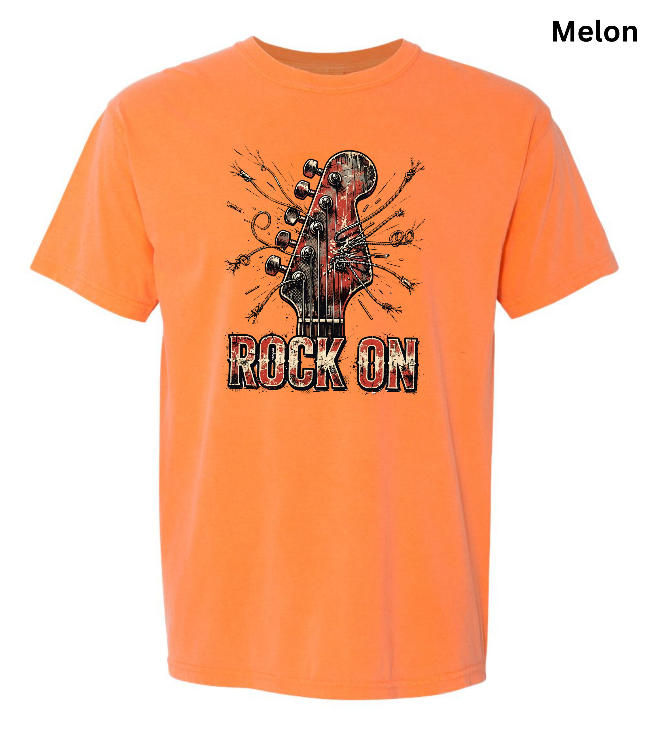 Rock On Guitar T-Shirt | Vintage Rock Music Tee | Guitar Player Shirt | Music Lover Graphic Tee | Rock Band Shirt | Musician Gift for Men & Women