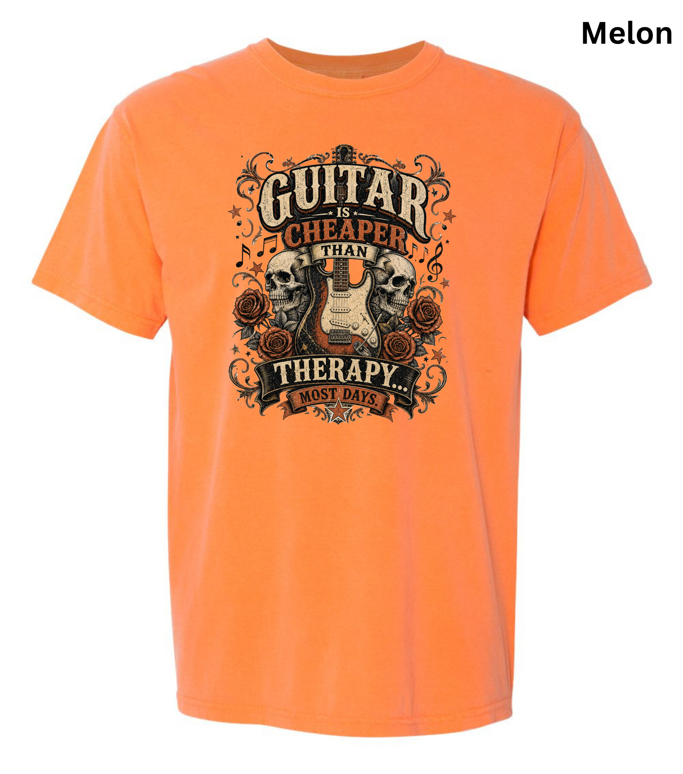Guitar Is Cheaper Than Therapy Shirt | Funny Guitar Player T-Shirt | Vintage Guitar Tee | Rock Music Shirt | Guitarist Gift | Musician Graphic Tee