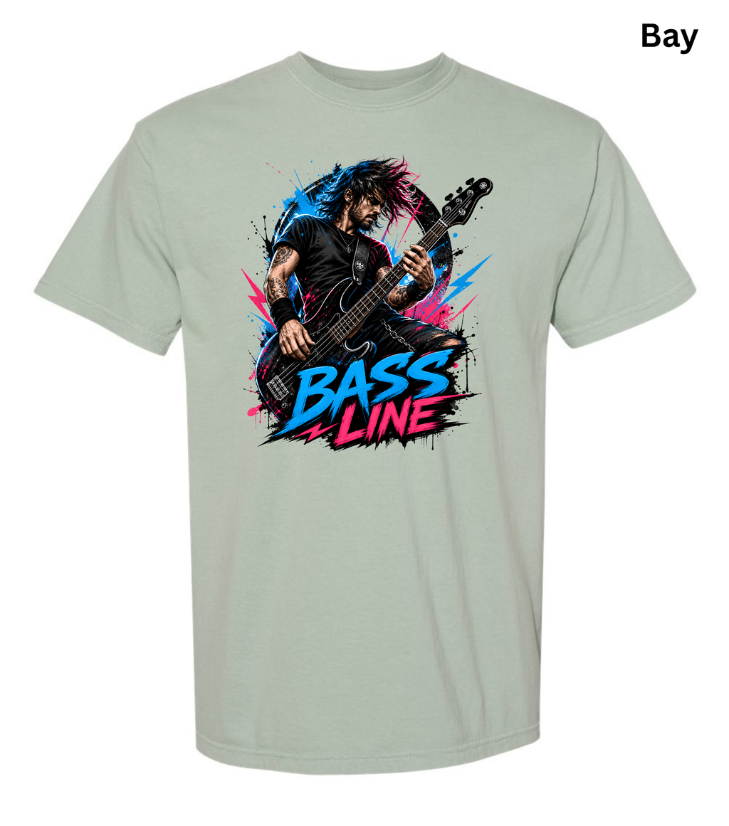 Bass Line T-Shirt | Bass Guitar Player Shirt | Funny Bassist Tee | Rock Musician Graphic T-Shirt | Bass Guitar Gift for Men & Women