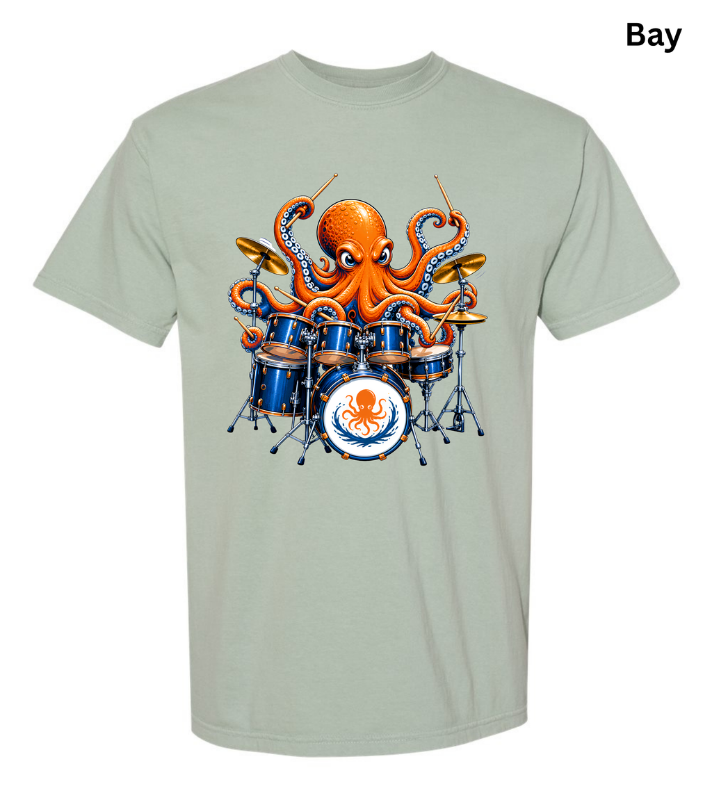 Funny Octopus Drummer T-Shirt | Drumming Octopus Graphic Tee | Cute Drum Player Shirt | Music Lover Gift | Drummer Apparel | Marine Animal Shirt
