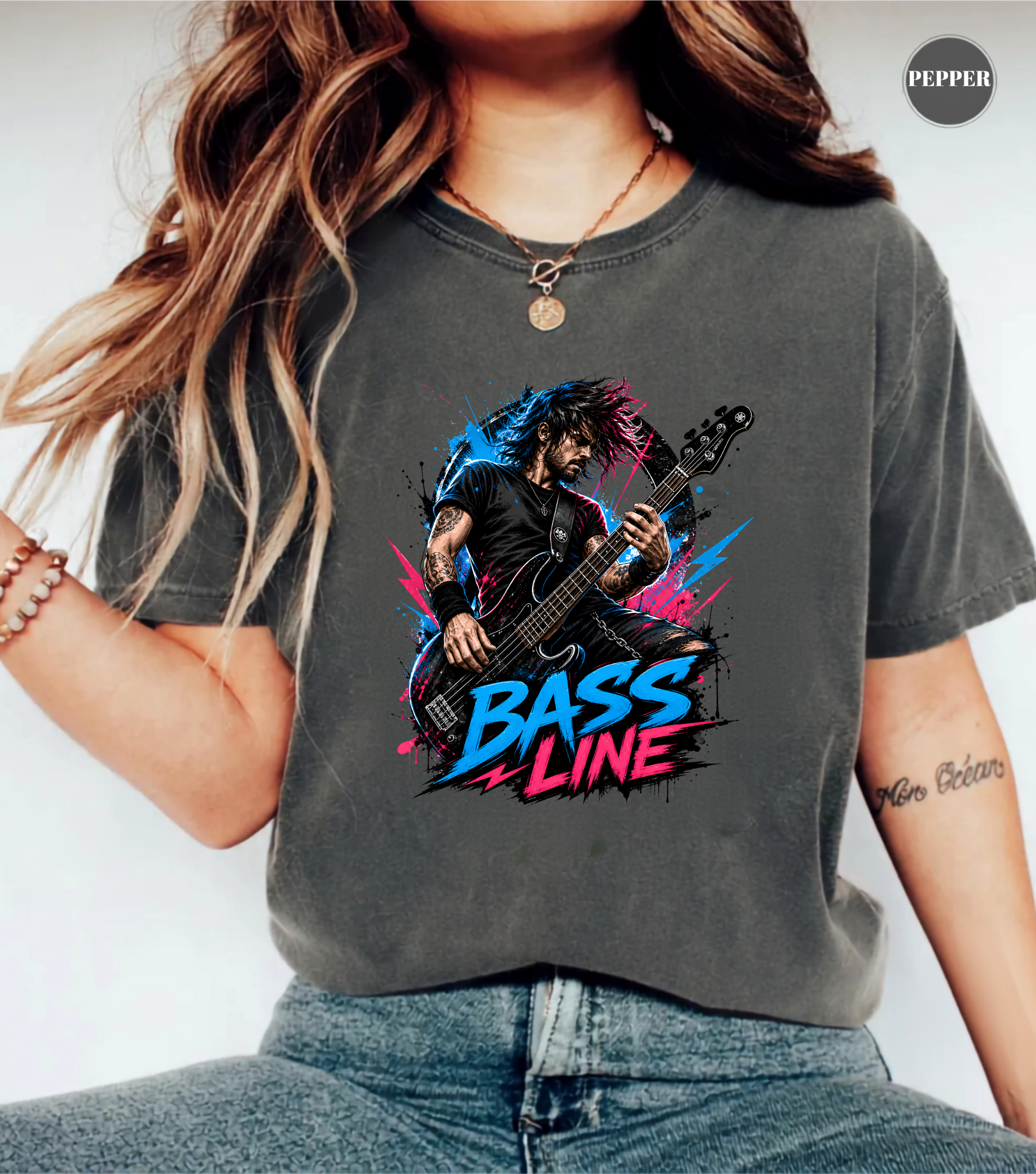 Bass Line T-Shirt | Bass Guitar Player Shirt | Funny Bassist Tee | Rock Musician Graphic T-Shirt | Bass Guitar Gift for Men & Women
